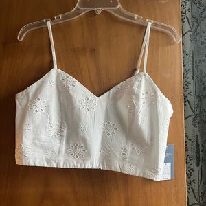 Universal Thread cropped eyelet top